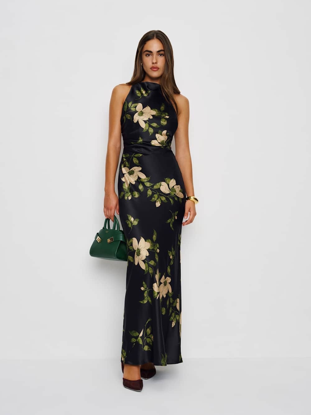 💚🖤🤍 NWT Reformation Anaiis Floral Silk Dress — Mood For Love | Size 8